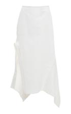 Jil Sander Megara Asymmetric Cotton-silk Skirt