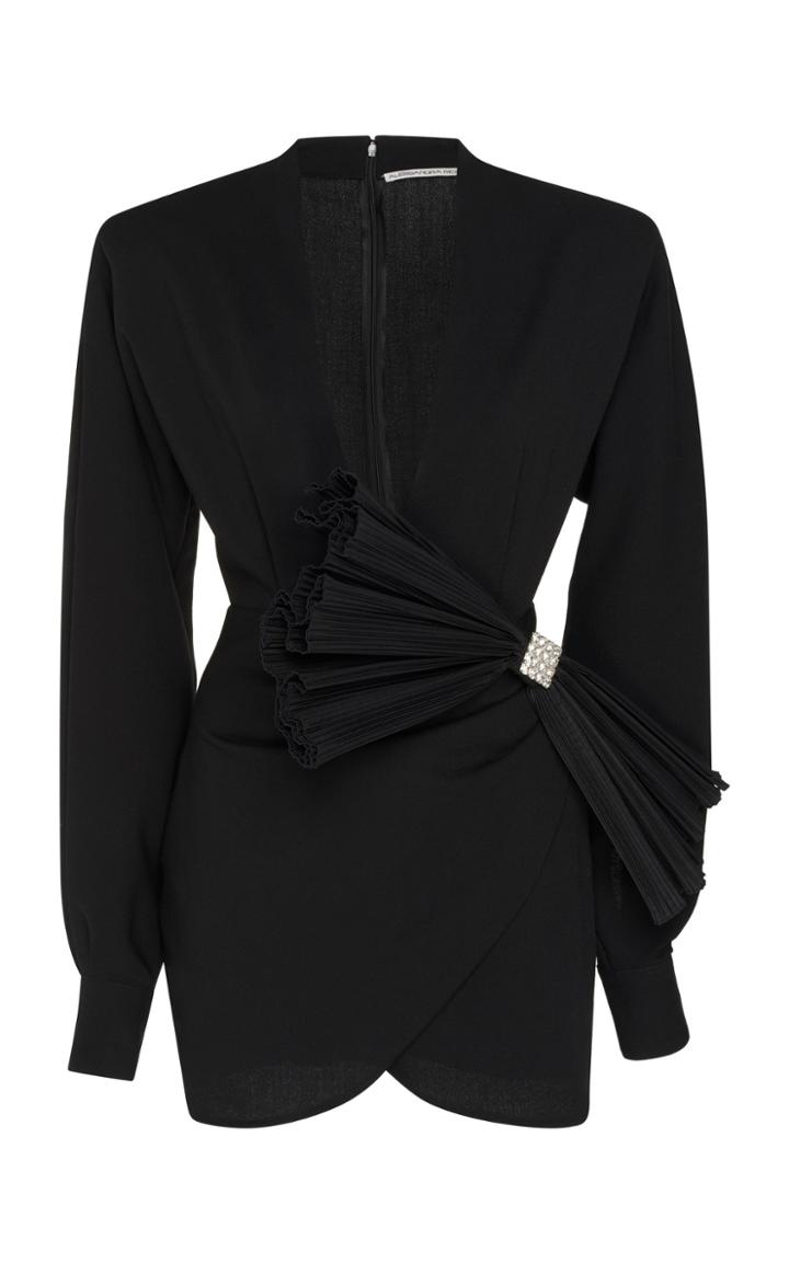 Alessandra Rich Crepe Wool Mini Dress