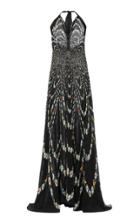 Givenchy Pleated Floral-print Silk-crepe Halter Gown