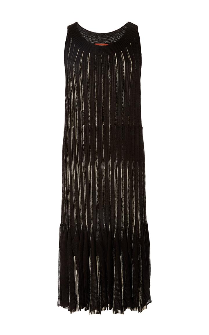 Missoni Pleated Wool Fit And Flare Dress
