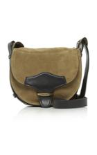 Isabel Marant Botsy Leather-trimmed Velvet Flap Bag
