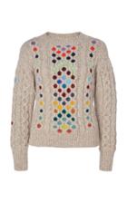 Rosie Assoulin Polka Dot Embellished Wool Sweater