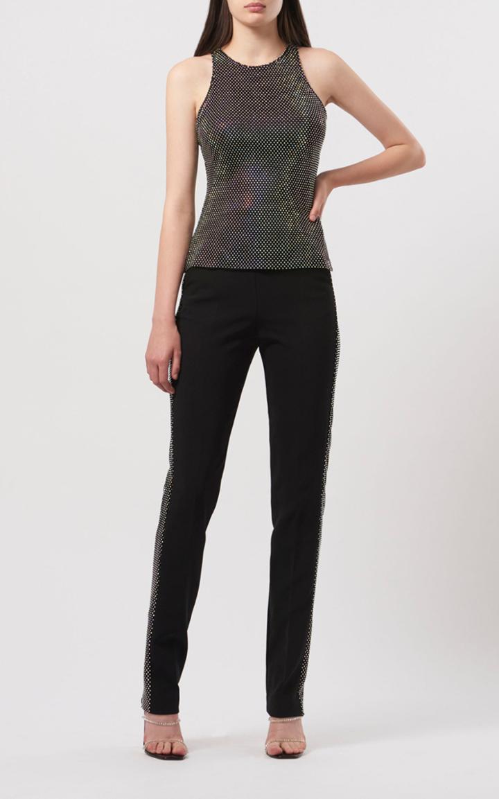 Moda Operandi David Koma Crystal-embellished Crepe Straight-leg Trousers