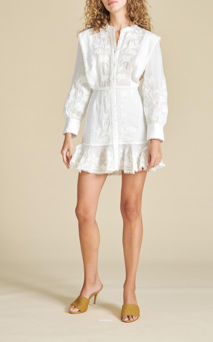 Moda Operandi Veronica Beard Analeah Embroidered Poplin Dress