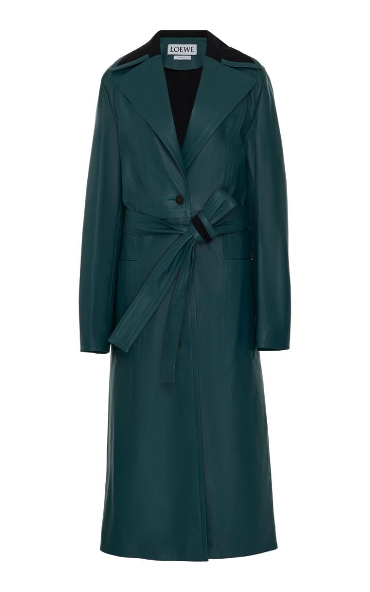 Loewe Leather Self Belt Coat