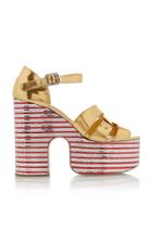 Miu Miu Metallic Platform Sandals