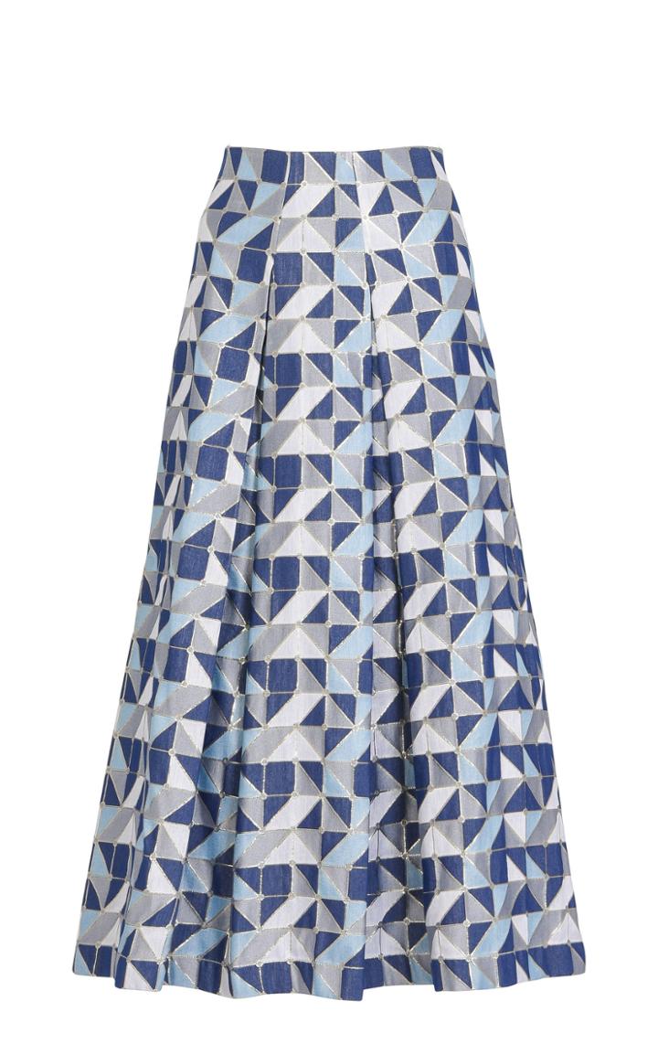 Amira Haroon A-line Printed Midi Skirt