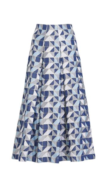 Amira Haroon A-line Printed Midi Skirt