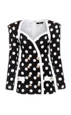 Moda Operandi Balmain Polka-dot Crepe Double-breasted Mini Blazer Dress