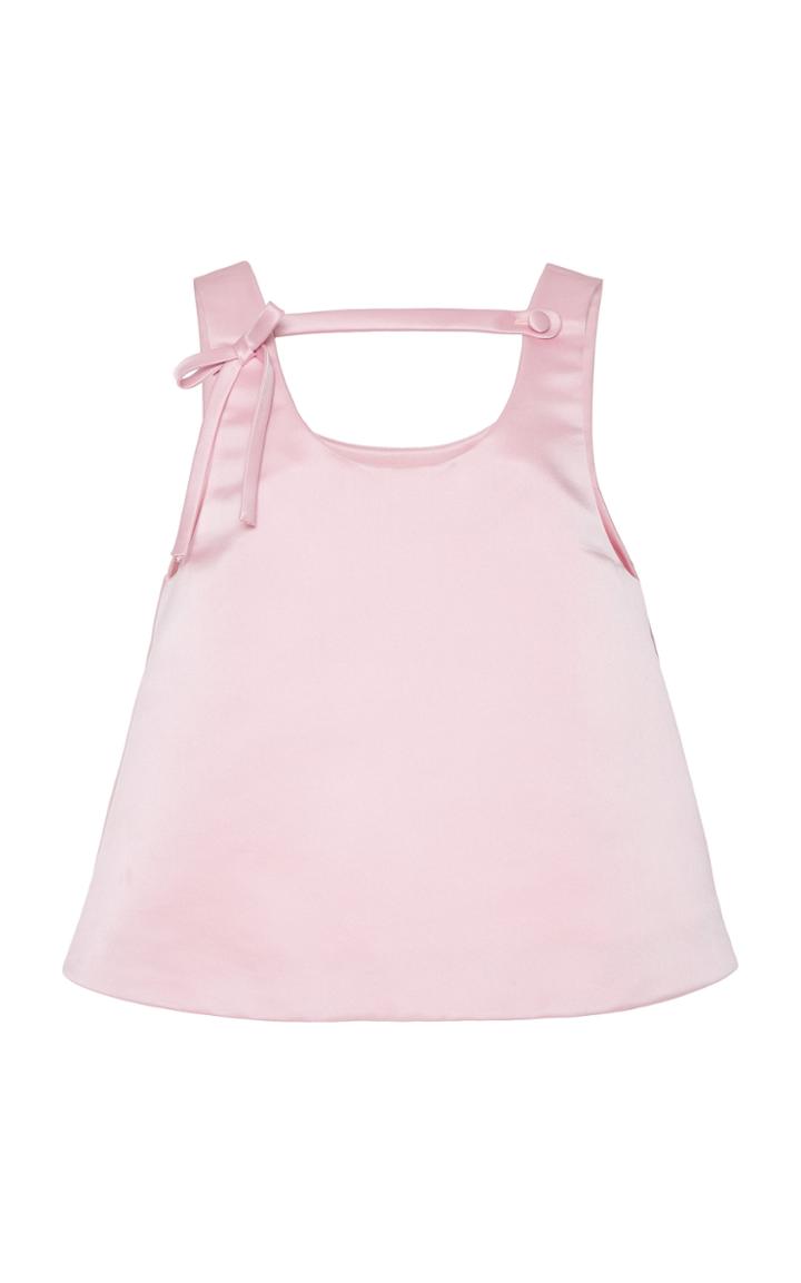 Prada Bow-detailed Silk-satin Top