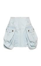 Alberta Ferretti Pocketed Cotton Mini Skirt