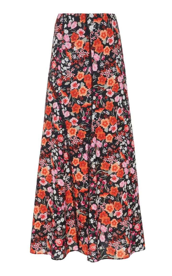 Goen.j Floral Printed Paneled Maxi Skirt