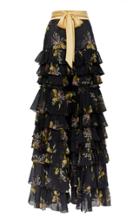 Rodarte Chiffon Ruffle Wide-leg Pants