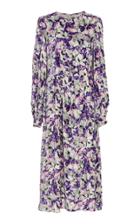Marc Jacobs Pleated Floral-print Crushed Velvet Dress