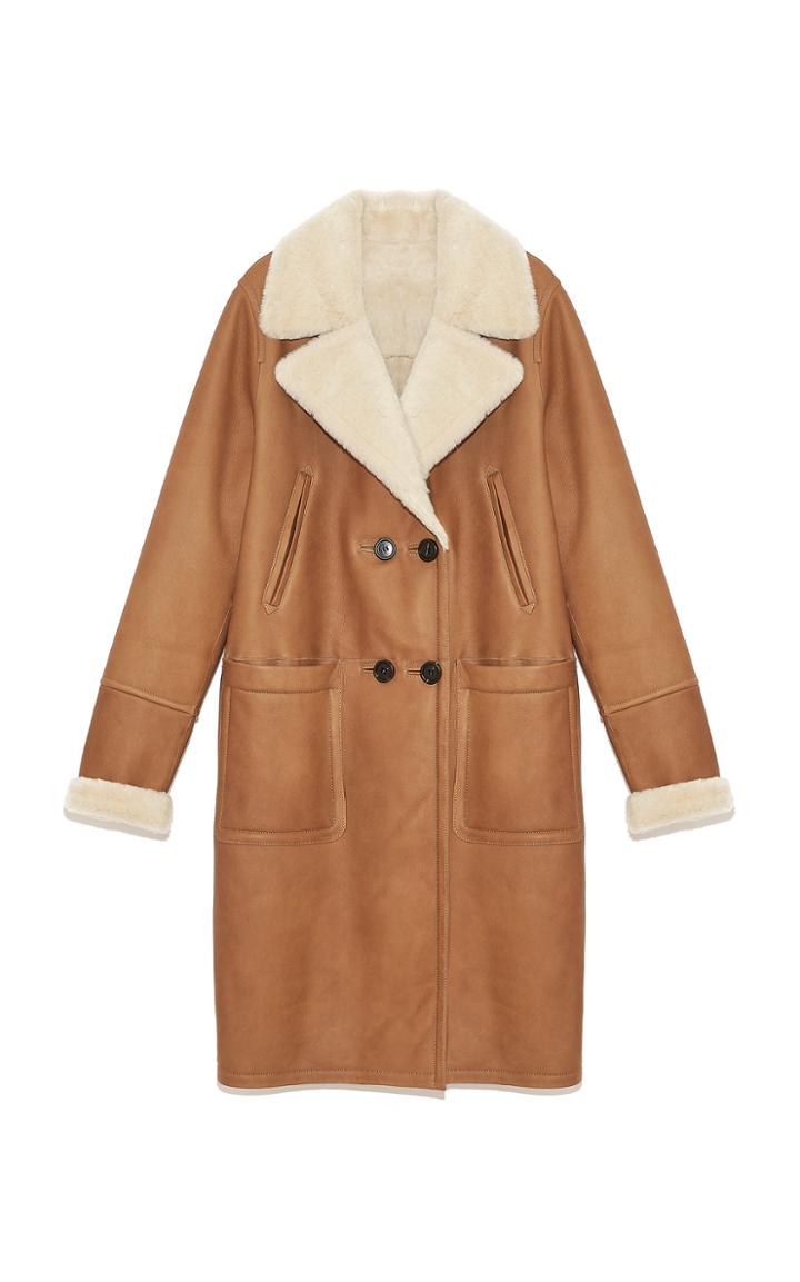 Yves Salomon Paris Oversized Shearling Double-breasted Coat