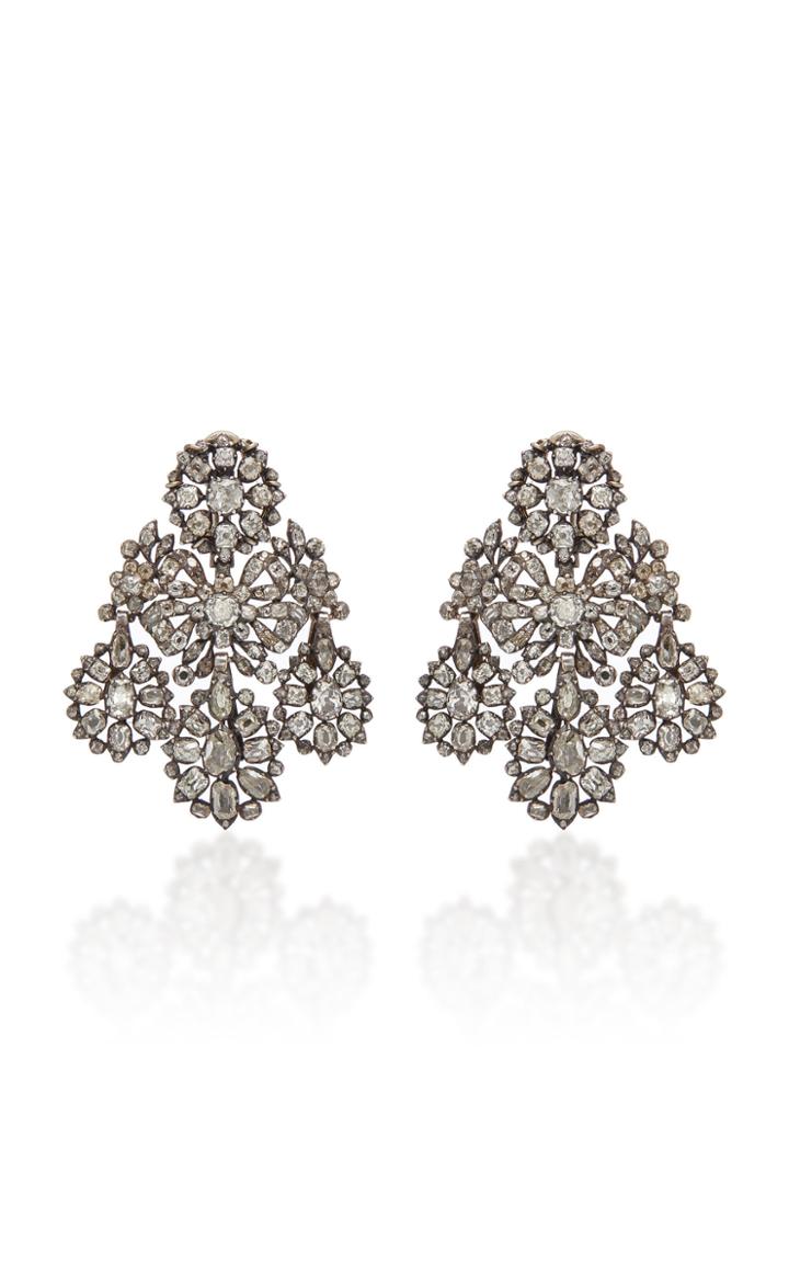 Pat Saling One Of A Kind Georgian Diamond Girandole Earrings