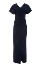 Christian Siriano Textured Crepe Side Gathered Gown