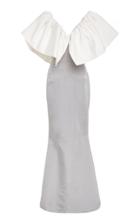 Christian Siriano Silk Two Tone Wing Sleeve Gown