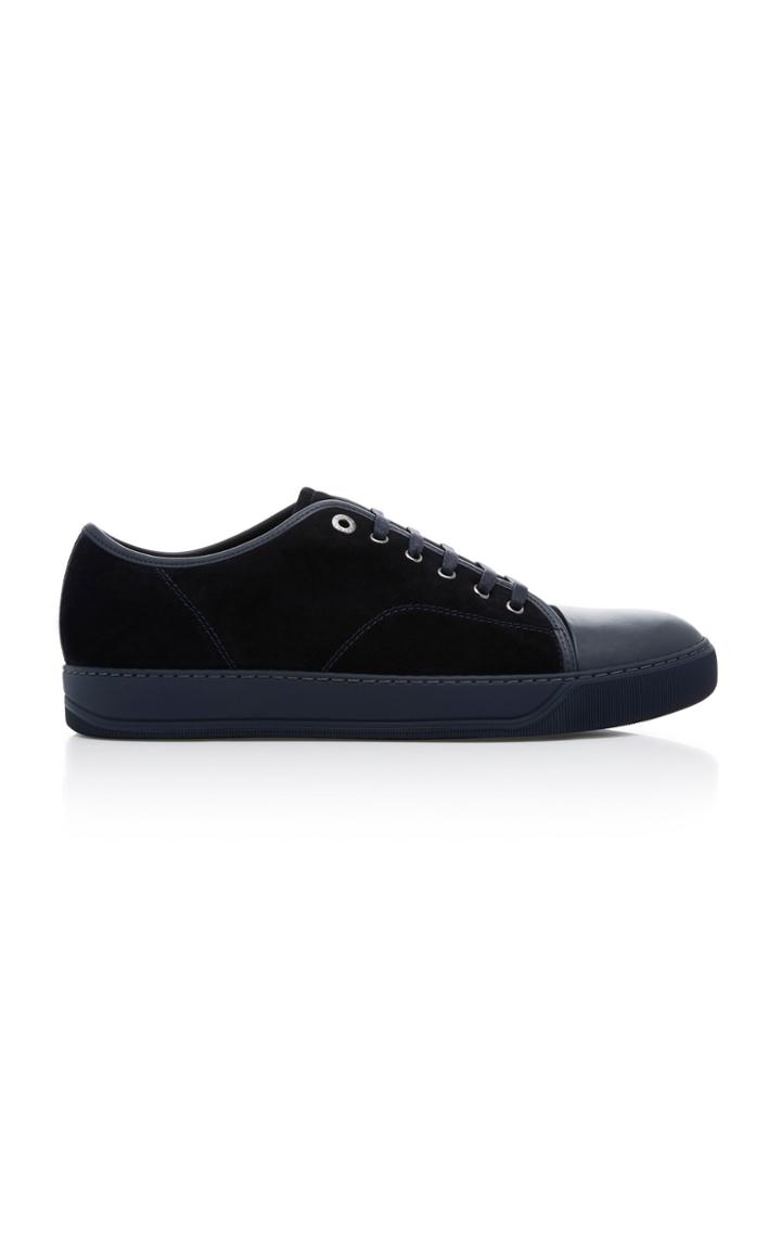 Lanvin Suede Cap-toe Sneakers