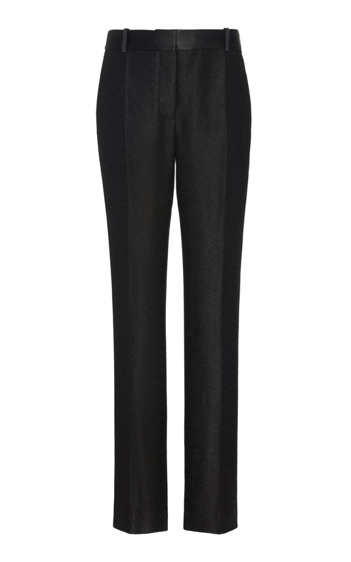 Victoria Beckham Satin-trimmed Wool Straight-leg Pants Size: 6