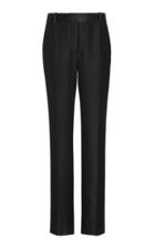Victoria Beckham Satin-trimmed Wool Straight-leg Pants Size: 6