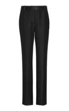 Victoria Beckham Satin-trimmed Wool Straight-leg Pants Size: 6