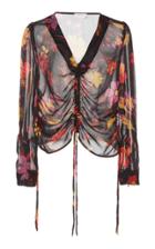 Rixo London Kaia Ruched Floral Top