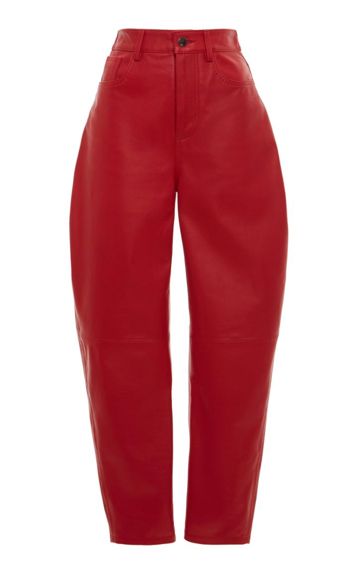 Moda Operandi Attico Wide Leg Tailored Leather Trousers