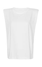 The Frankie Shop Eva Padded-shoulder Cotton Muscle T-shirt