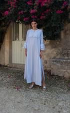 Moda Operandi Luisa Beccaria Ruffled Striped Cotton-blend Dress