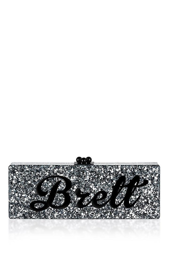 Edie Parker Flavia Bespoke Clutch In Silver