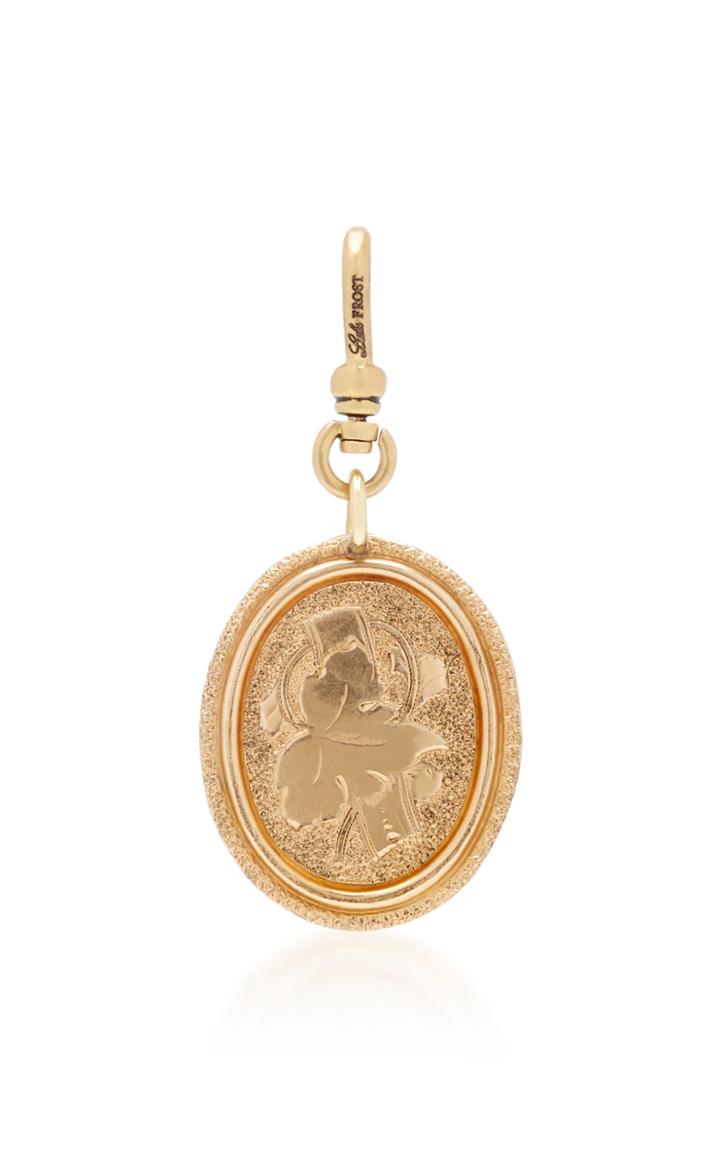 Lulu Frost One-of-a-kind Victorian Etched Leaf Charm C.1900