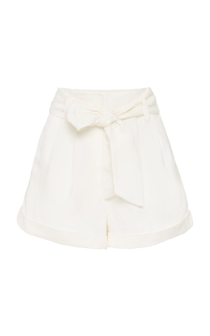 Significant Other Solace Belted Linen-blend Shorts