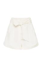 Significant Other Solace Belted Linen-blend Shorts