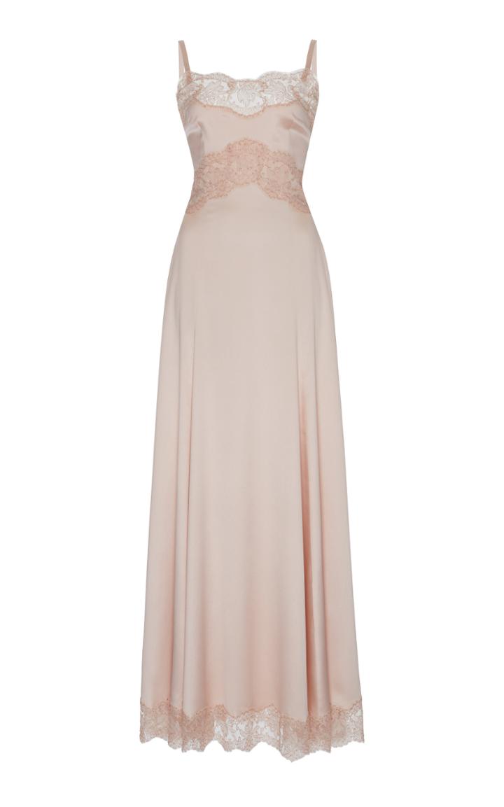 Dolce & Gabbana Satin Lace Bodice Maxi Dress