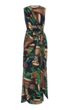 Moda Operandi Dolce & Gabbana Keyhole Printed Charmeuse Dress Size: 36