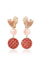 Lulu Frost M'o Exclusive Vintage Blush And Pearlized Shell Earrings