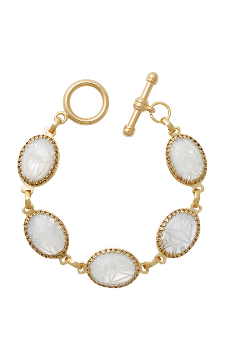Brinker & Eliza Beetlejuice 24k Gold-plated Mother-of-pearl Bracelet