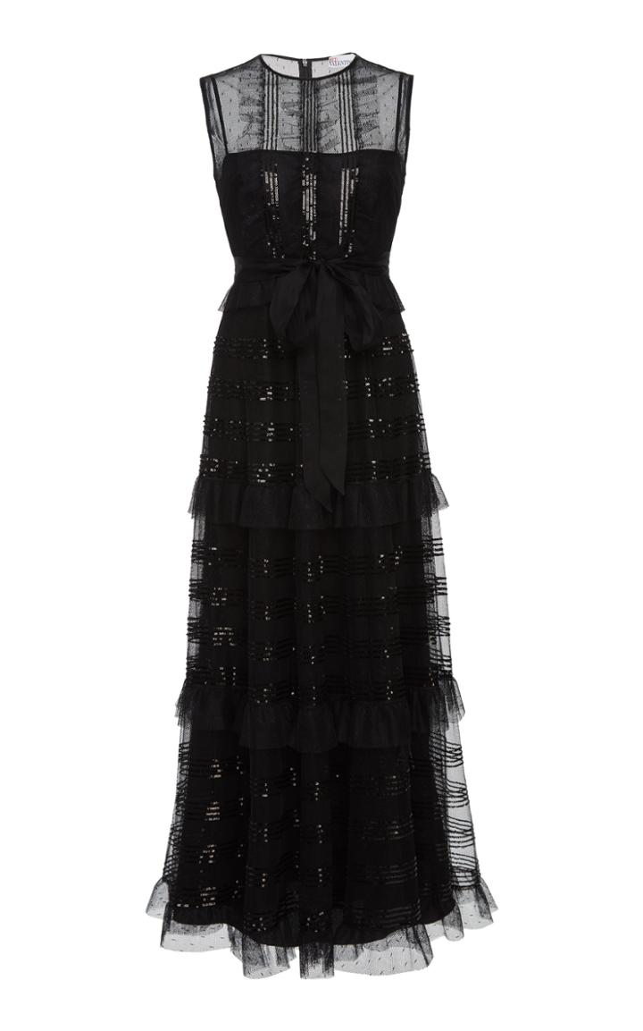 Red Valentino Tulle Microsequins Dress