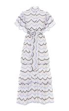 Luisa Beccaria Belted Broderie Anglaise Cotton Midi Dress