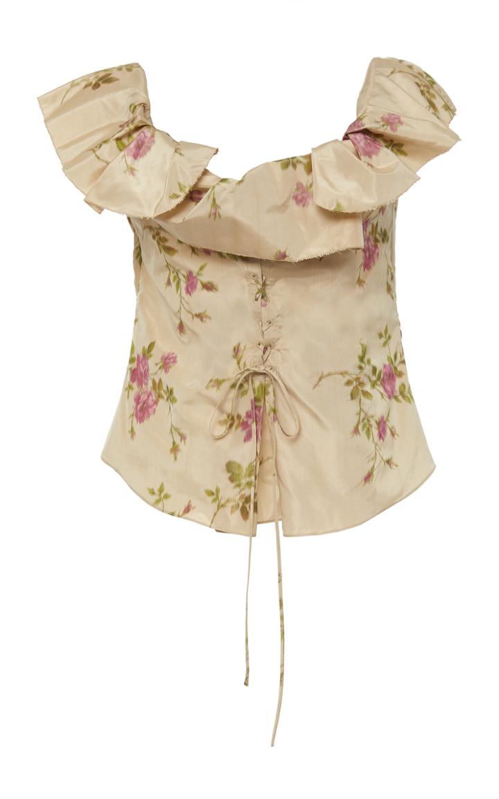 Brock Collection Exclusive Ordigno Printed Satin Top