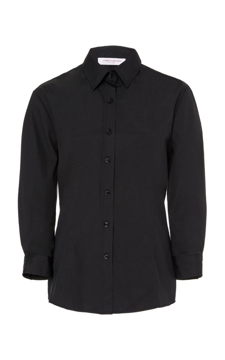 Carolina Herrera Slim-fit Cotton-blend Button-down Shirt