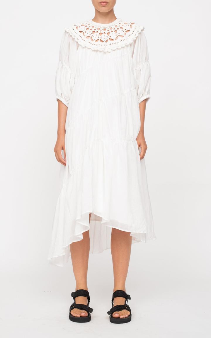 Moda Operandi Sea Cleo Crochet-accent Poplin Dress