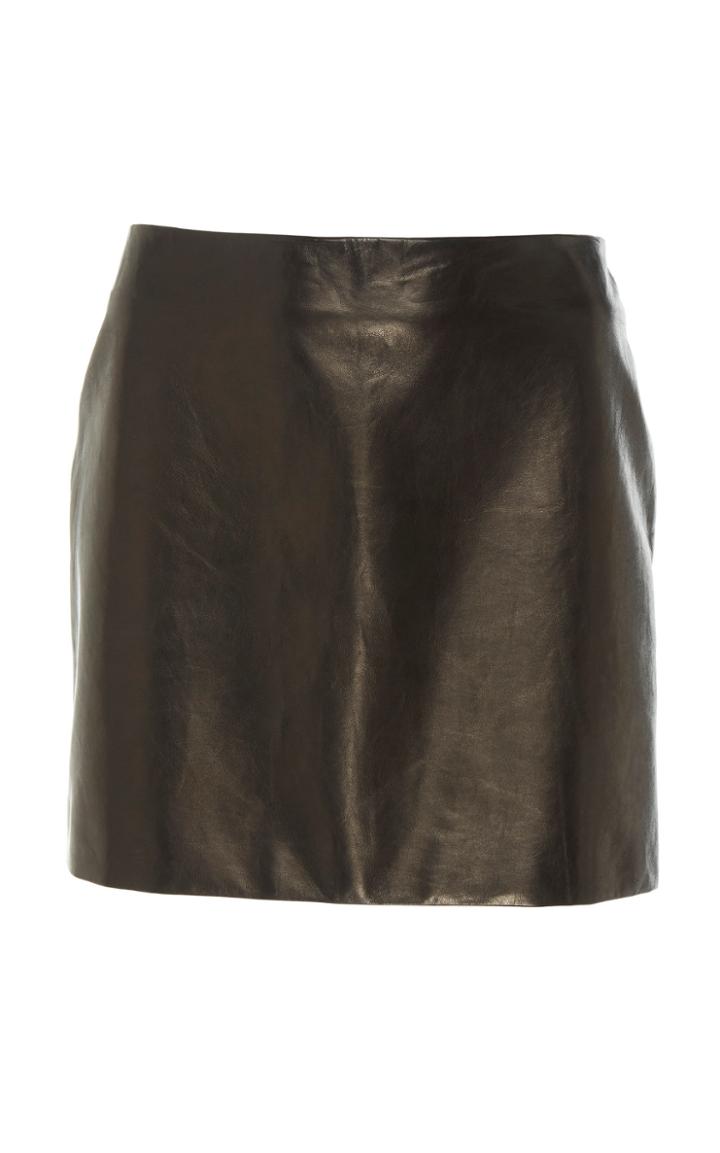Paule Ka Leather Mini Skirt