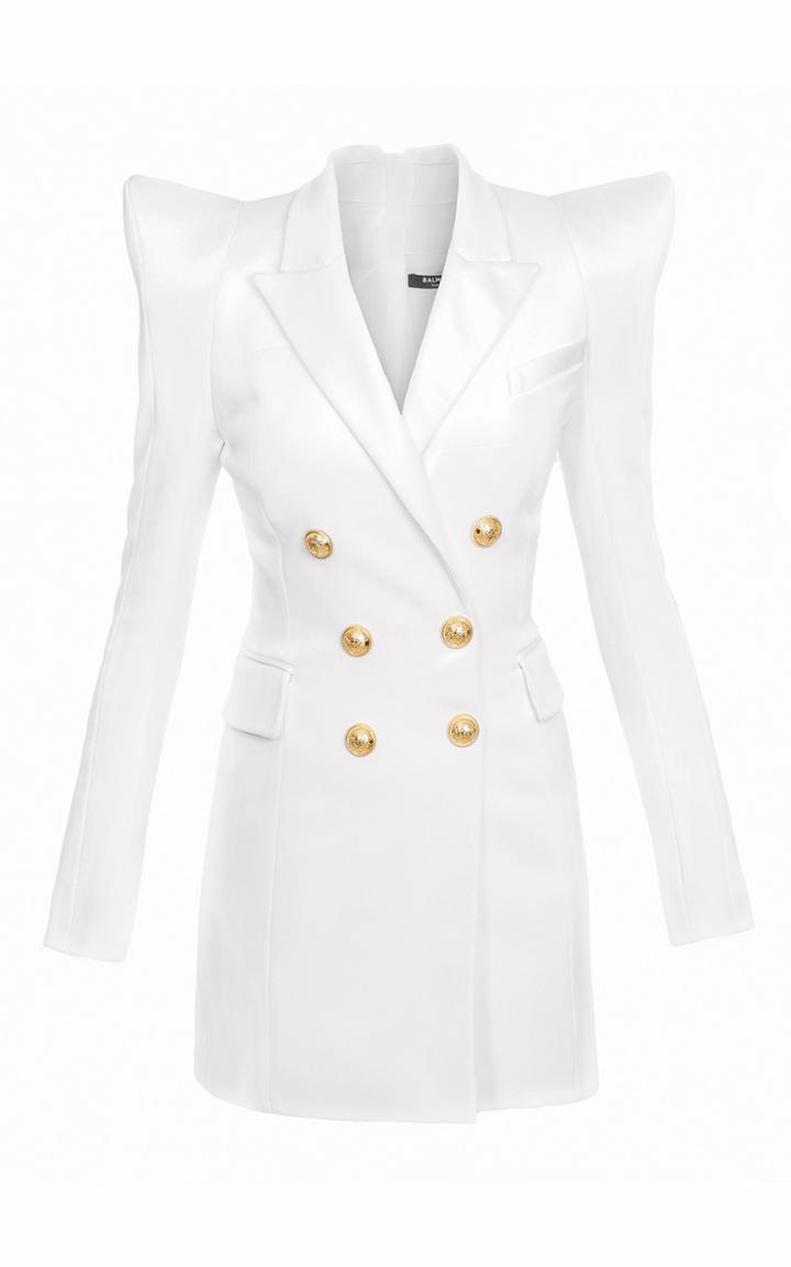 Moda Operandi Balmain Double-breasted Jersey Blazer Dress