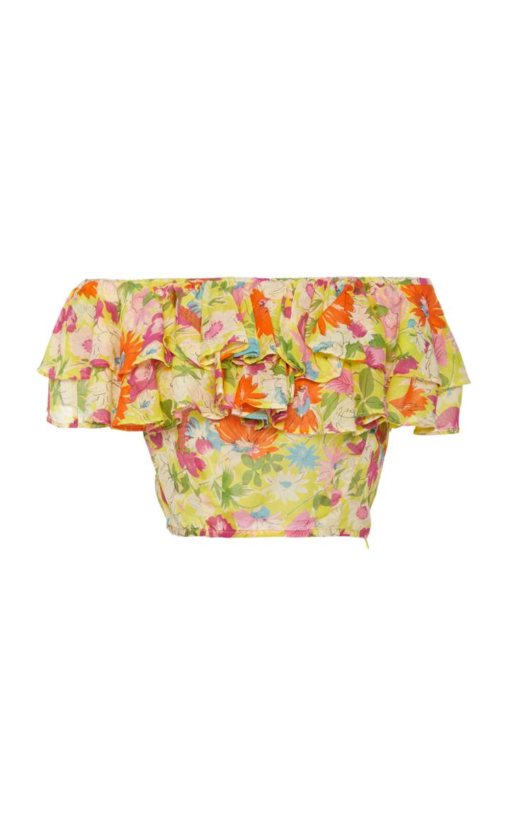 Banjanan Evelyn Floral-print Cotton Crop Top