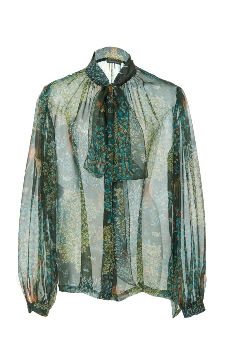 Alberta Ferretti Floral Silk Blouse