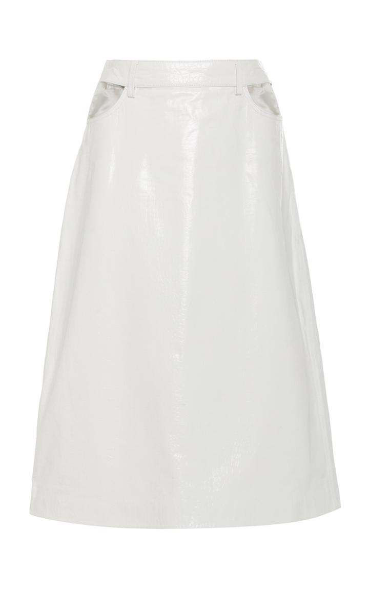 Dodo Bar Or Perla Croc-effect Leather Midi Skirt