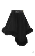 Moda Operandi George Keburia Lulu Asymmetric Feather-trimmed Cady Mini Skirt