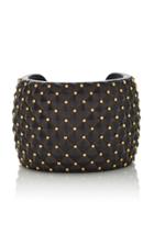 Antonia Miletto 18k Yellow Gold Studded Ebony Wood Quilted Cuff